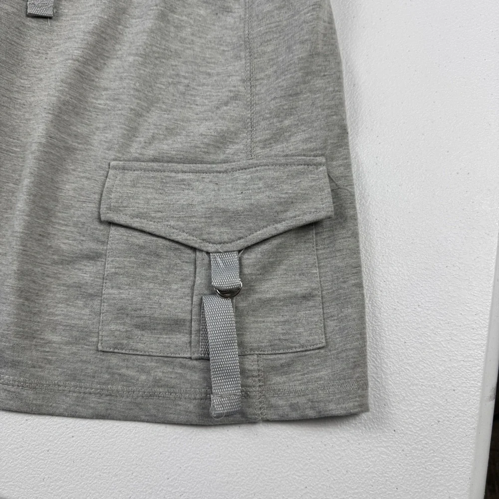 Esperanza Cargo Skirt Womens XL Heather‎ Gray Pull On Drawstring Pocket NWT